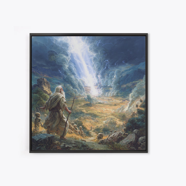 Ezekiel Valley Of Dry Bones Framed Canvas Print, Biblical Wall Art, Dramatic Religious Home Decor, Christian Gift For Him