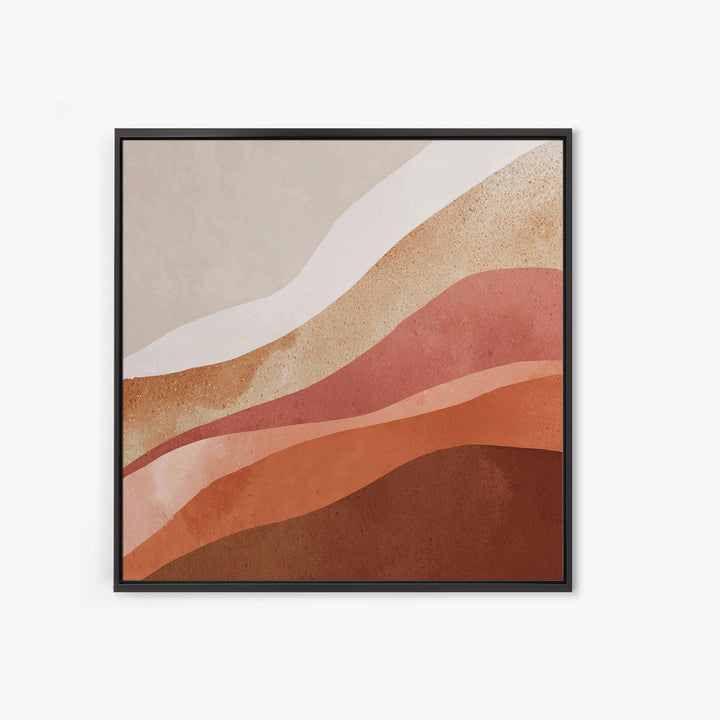 Terracotta Abstract Desert Layers Wall Art, Earth Tone Modern Decor, Neutral Canvas Print For Living Room And Bedroom Home Decor