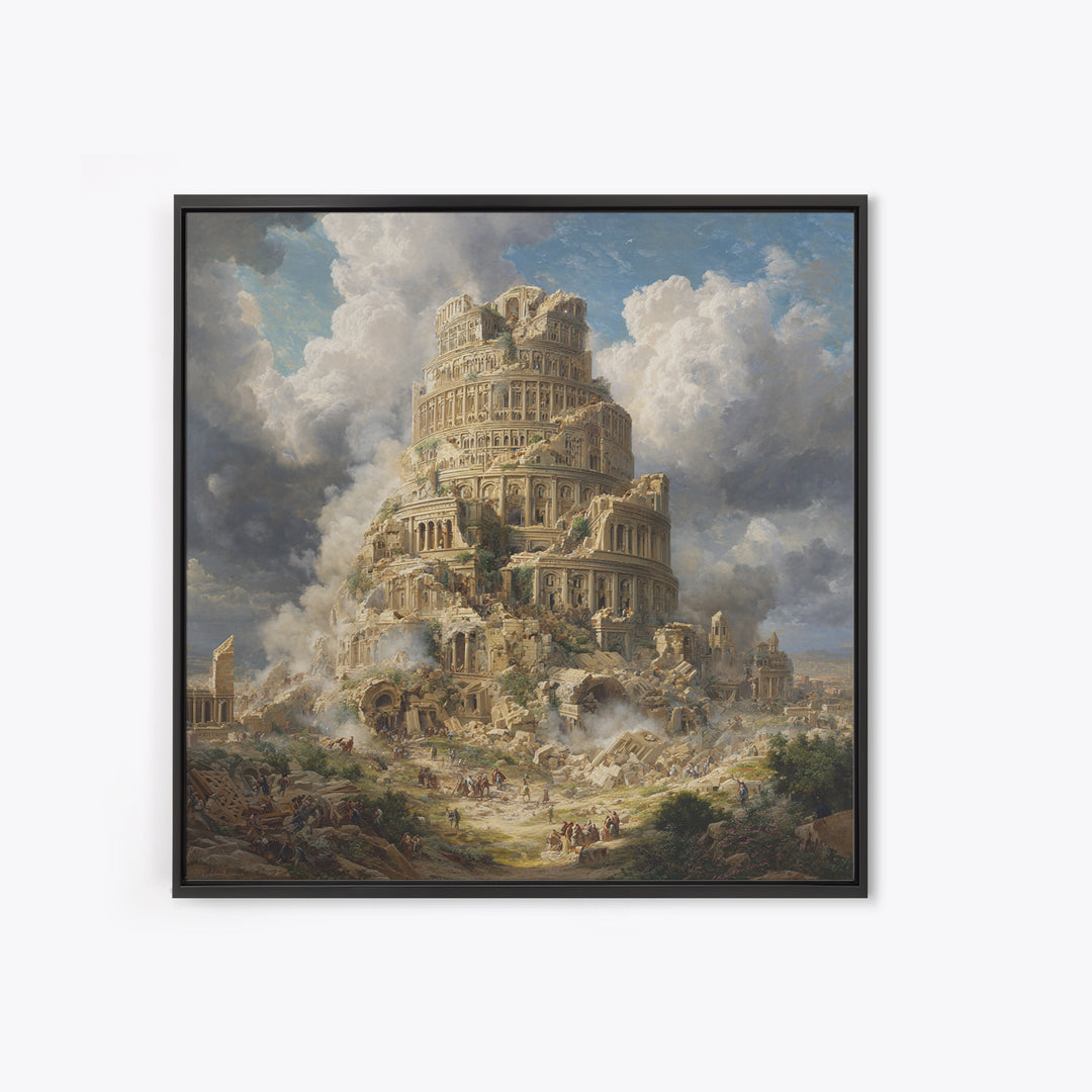 Tower Of Babel Ruins Canvas Print, Biblical Architecture Wall Art, Classical Painting, Historical Decor, Large Art Print