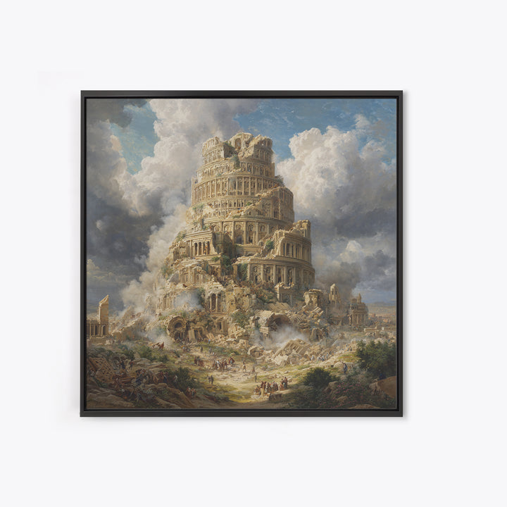 Tower Of Babel Ruins Canvas Print, Biblical Architecture Wall Art, Classical Painting, Historical Decor, Large Art Print