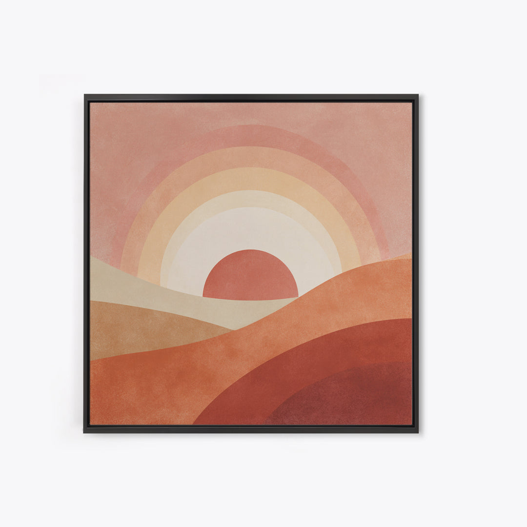Terracotta Desert Sunset Rainbow Hills Wall Art, Boho Abstract Landscape Print, Warm Earth Tone Living Room Decor, Housewarming Gift