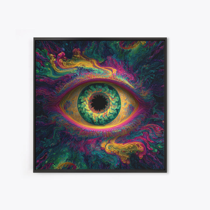 Psychedelic Cosmic Eye Abstract Wall Art, Trippy Colorful Visionary Canvas Print, Mystical Boho Room Decor