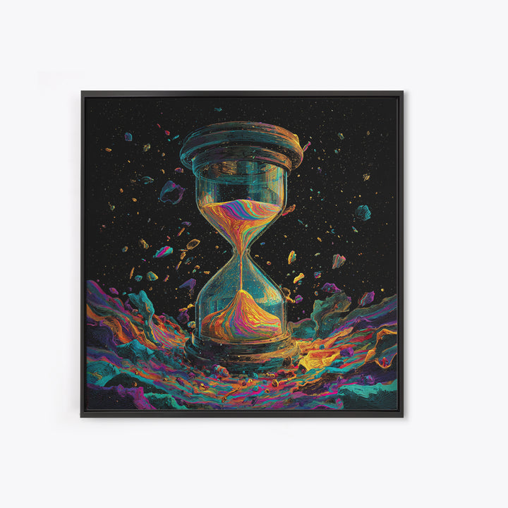 Cosmic Hourglass Surreal Space Art Wall Art Print, Colorful Abstract Painting, Modern Home Decor Canvas Print