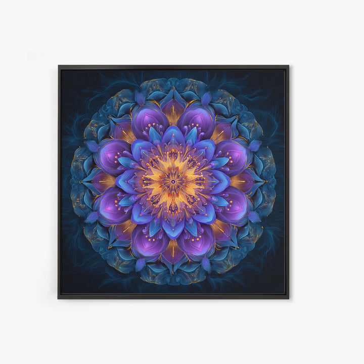 Vibrant Mandala Flower Wall Art, Colorful Boho Sacred Geometry Canvas Print, Meditation Room Decor And Modern Spiritual Art