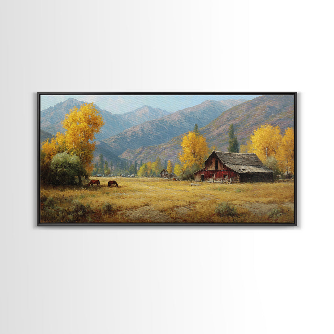 Stunning Autumn Mountain Landscape With Rich Foliage Wall Art Print For Rustic Living Room Decor Canvas Print