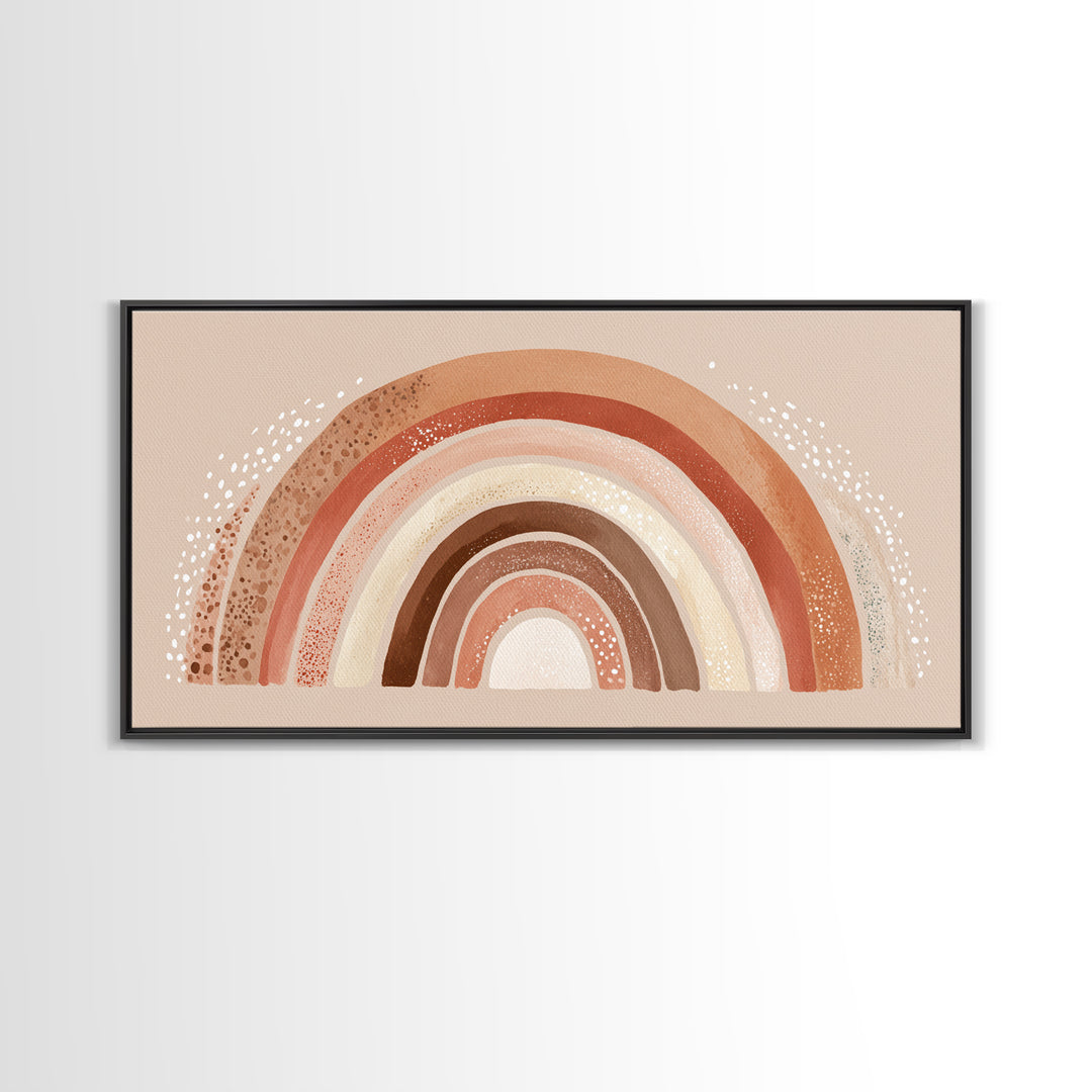 Terracotta Boho Rainbow Wall Art, Neutral Nursery Decor, Kids Room Decor, Earth Tone Decor, Above Crib Decor, Canvas Print
