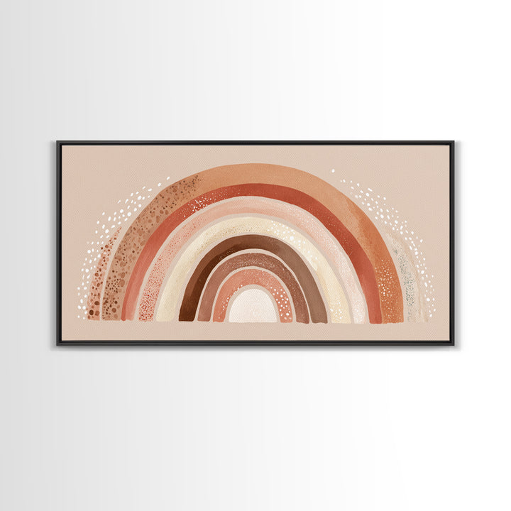 Terracotta Boho Rainbow Wall Art, Neutral Nursery Decor, Kids Room Decor, Earth Tone Decor, Above Crib Decor, Canvas Print