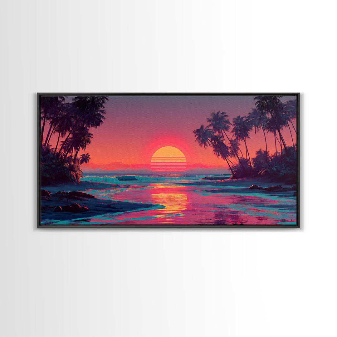 Amazing Ocean Light Rays Breaking Through Cloudy Sky Over Rolling Prairie Landscape Framed Canvas Print Modern Wall Art