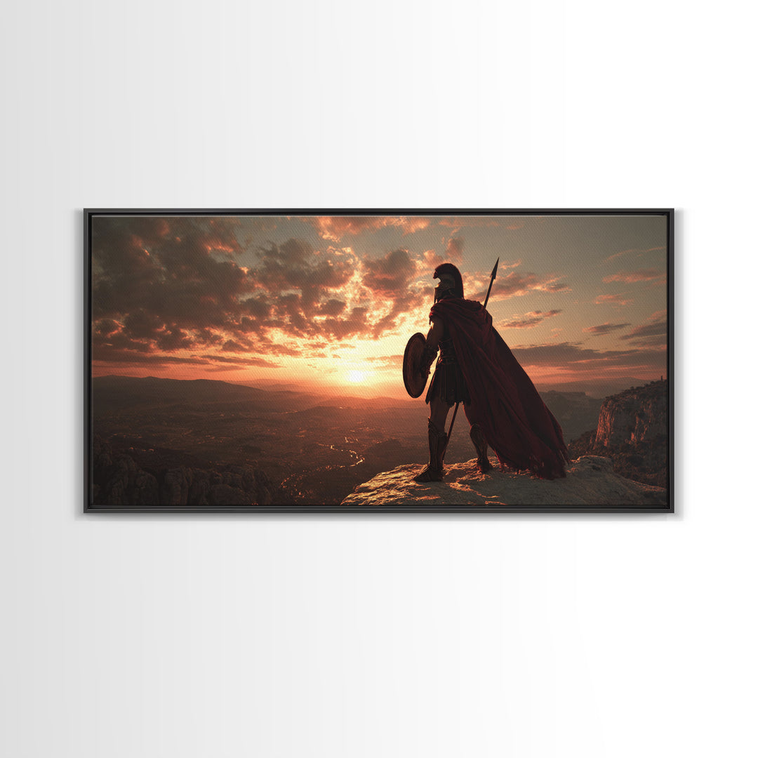 Dramatic Western Sunset Over Monument Valley Featuring Cowboy On Horse Framed Canvas Print Large Wall Art For Rustic And Southwestern Decor