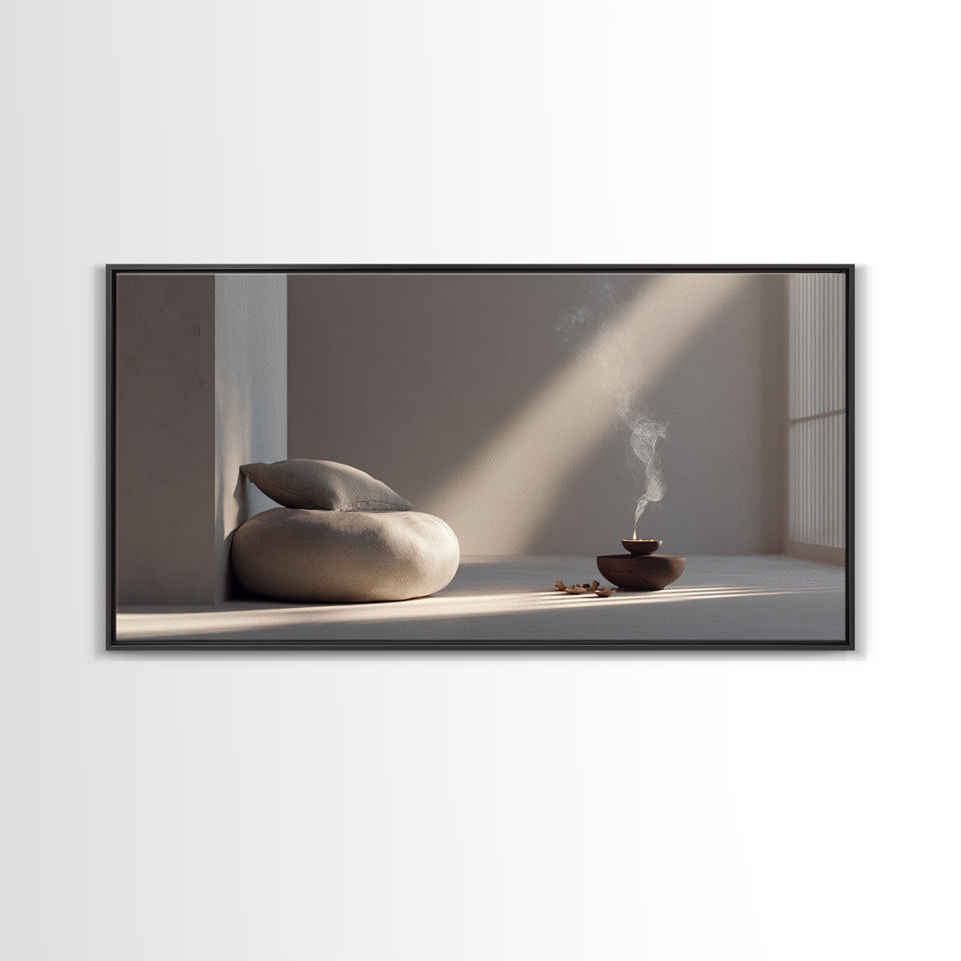 Serene Zen Room Calm Interior Design Wall Art Framed Canvas Print Minimalist Decor Modern Home Decor Relaxation Space Artwork