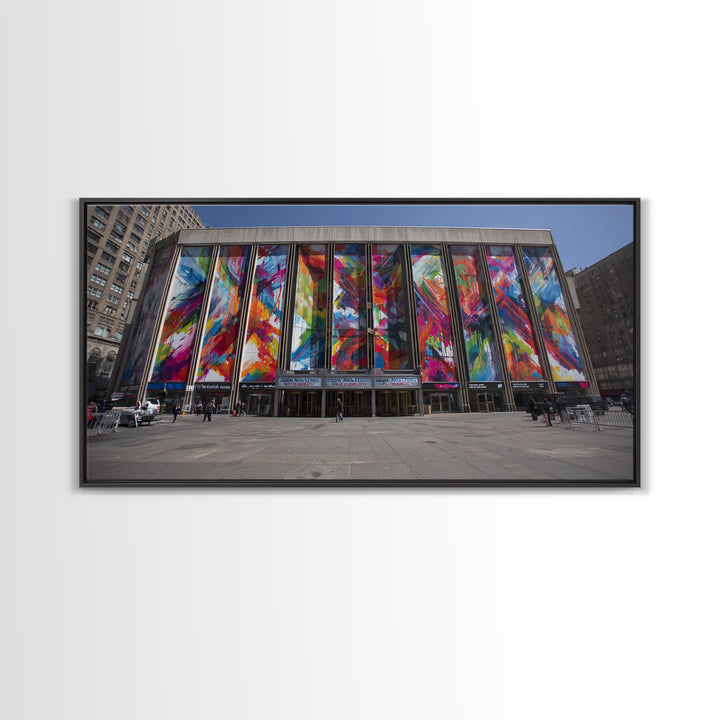 Colorful Modern Glass Building Facade Wall Art, Urban Architecture Canvas Print, Abstract City Decor, Statement Office Art