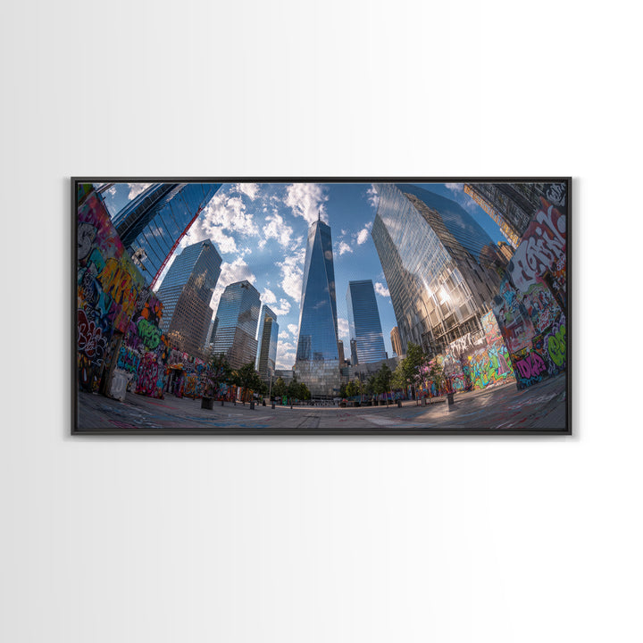 New York City Graffiti Skyline Wall Art, Urban Street Art Canvas Print, Modern Office Decor, Large Living Room Wall Decor