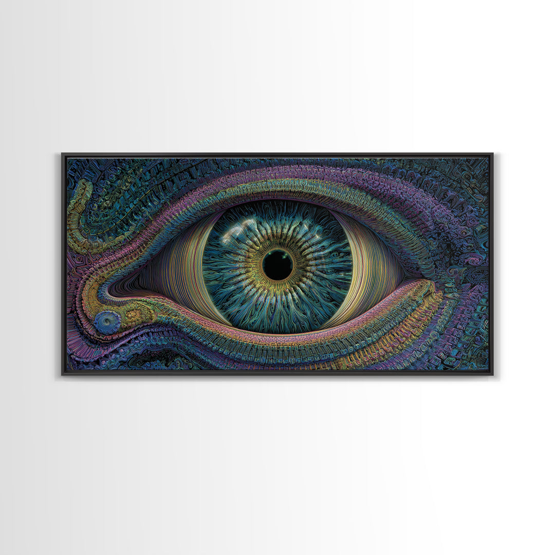 Intricate Abstract Eye Design Digital Art Print Colorful Unique Wall Art Canvas Print Modern Office Decor Gift
