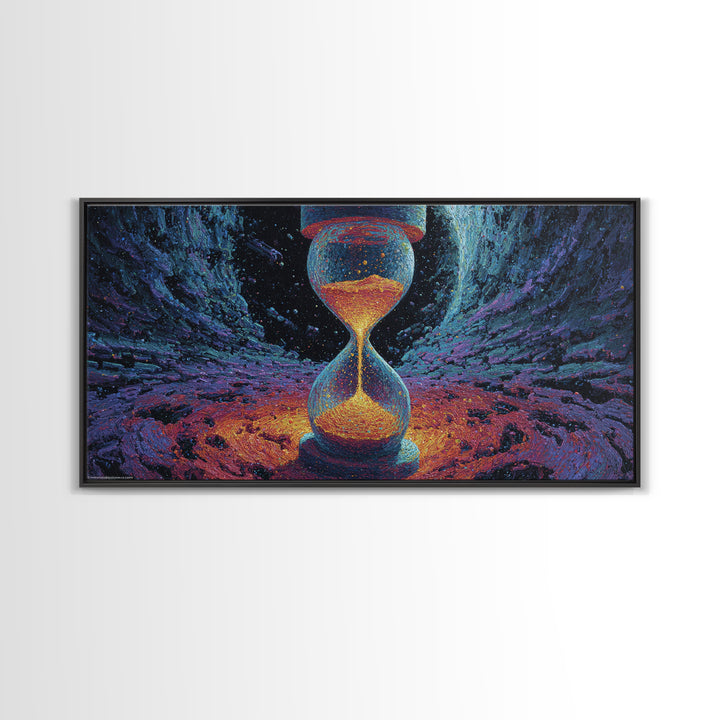 Vibrant Neon Sunset Mountain Landscape Retro Futuristic Style Canvas Print Modern Wall Art For Bedroom Or Office Decor
