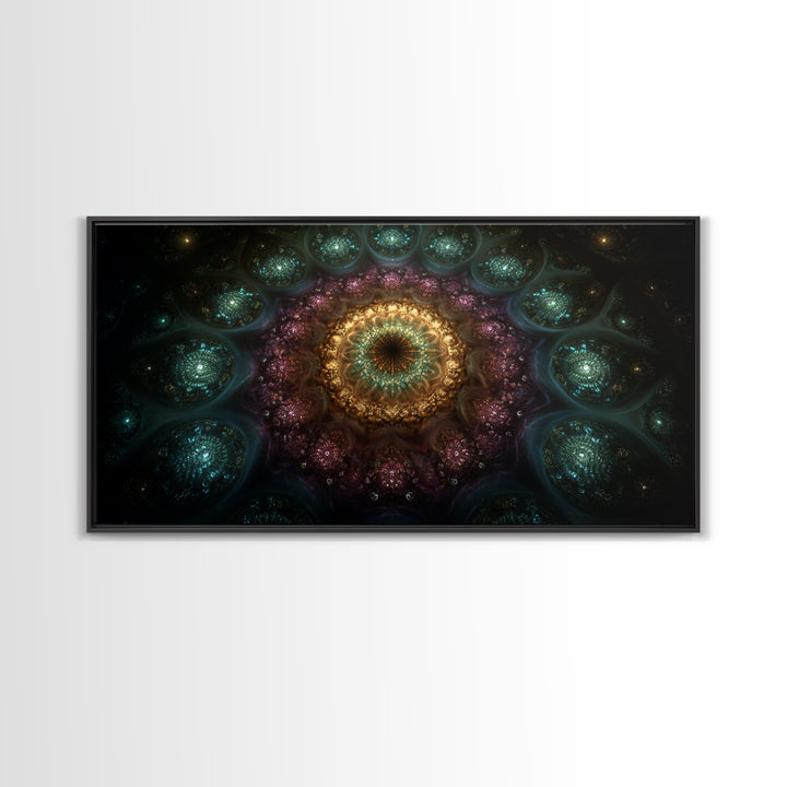 Magical Kaleidoscope Mandala Inspired Abstract Fractal Design Wall Art Modern Wall Decor Canvas Print Gift