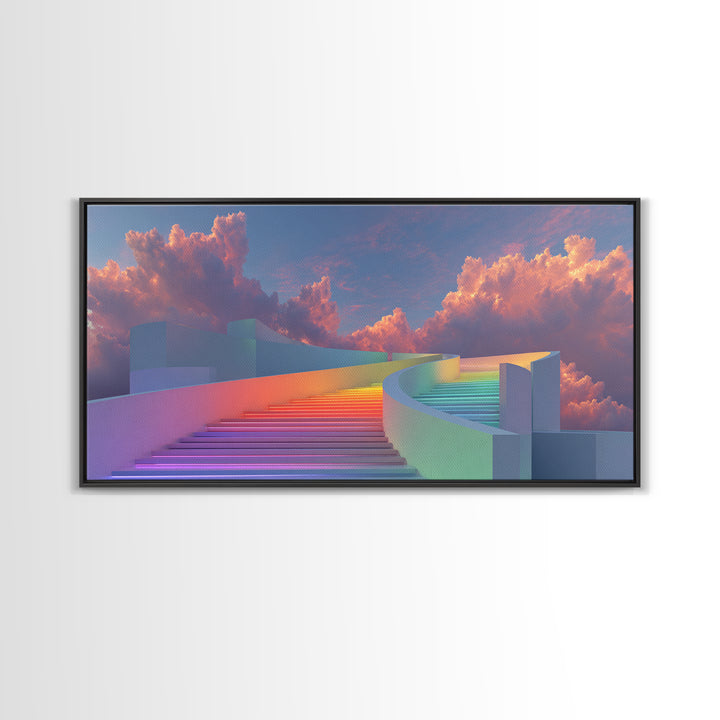 Vibrant Psychedelic Buddha Meditation Digital Painting Spiritual Wall Art Canvas Print Framed Canvas Print For Yoga Room Decor