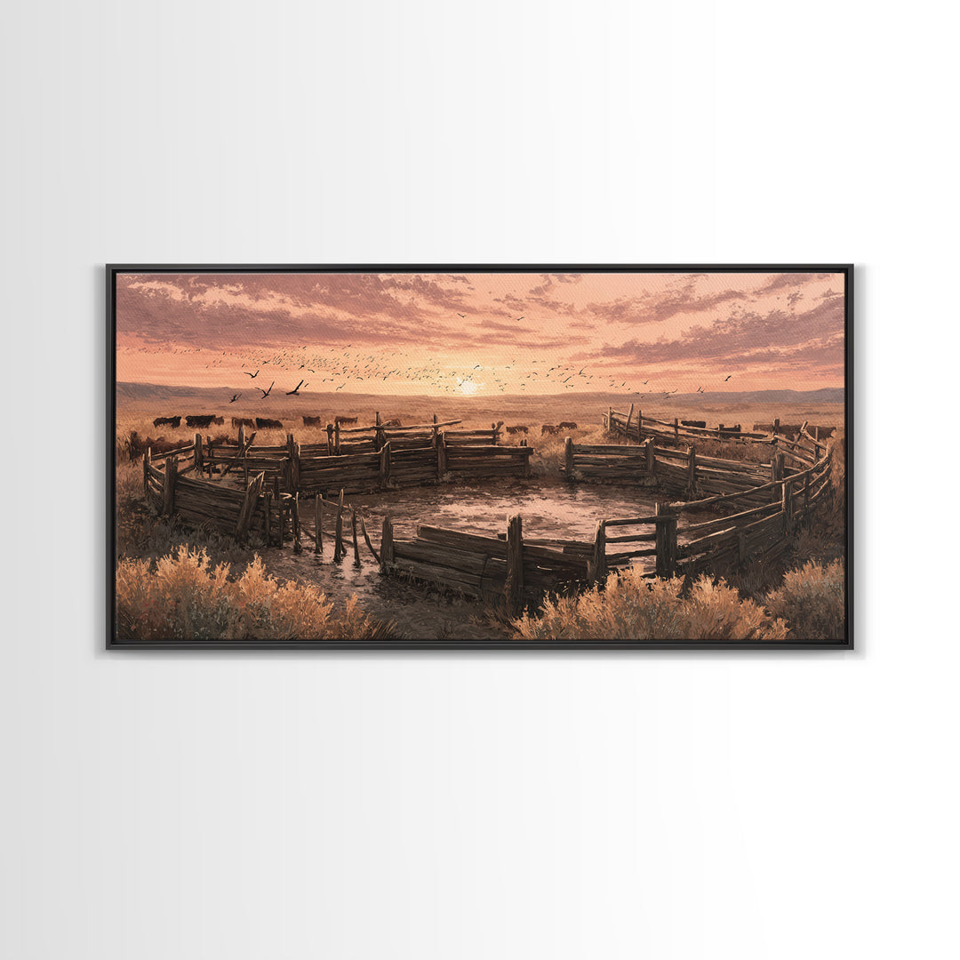 Detailed Traditional Oriental Landscape Scroll Art Painting Framed Canvas Print Asian Wall Art Home Decor Zen Style Wall Art