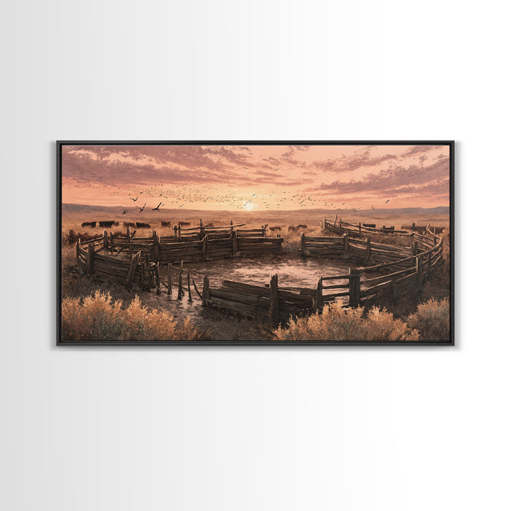 Detailed Traditional Oriental Landscape Scroll Art Painting Framed Canvas Print Asian Wall Art Home Decor Zen Style Wall Art