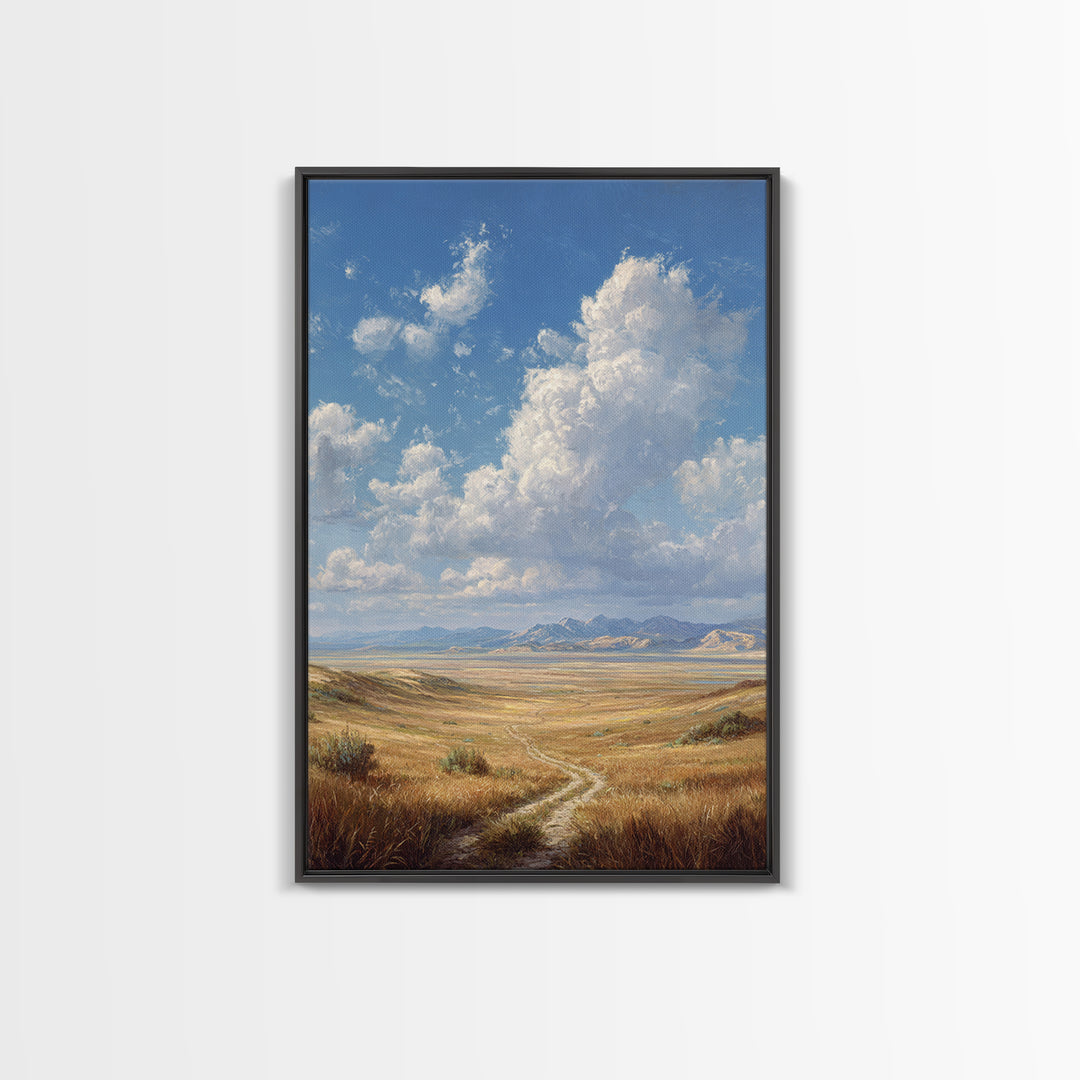 Majestic Mountain Valley Landscape Painting Original Art Large Wall Art Framed Canvas Print Natural Home Decor