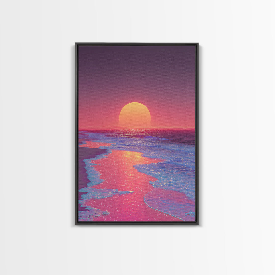 Dramatic Cityscape At Sunset With Reflective Surface Modern Wall Art Large Canvas Print Trendy Wall Art For Living Room Decor