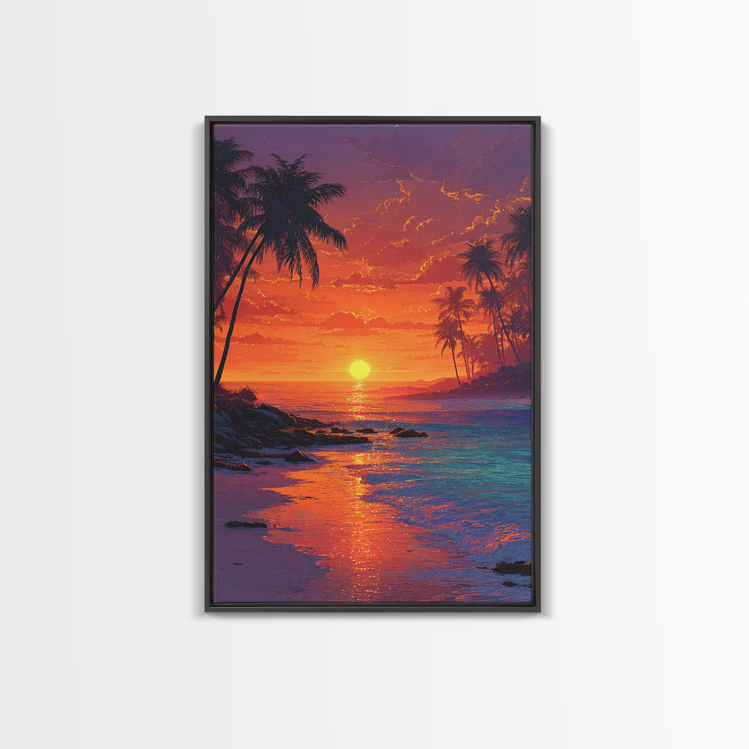Colorful Mystic Ocean Wave With Buddha Silhouette Wall Art Canvas Print Vibrant Spiritual Home Decor