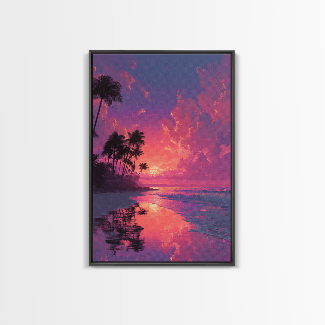Gorgeous Scenic Canyon Landscape With Sunlight Reflecting In Water Digital Art Canvas Print Large Wall Art For Southwestern Home Decor