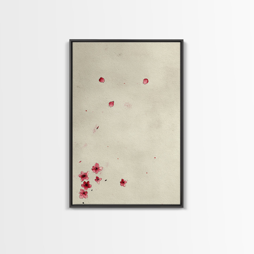 Minimalist Traditional Japanese Ink Painting Of Zen Buddhist Monks Meditating Wall Art Print Framed Canvas For Office