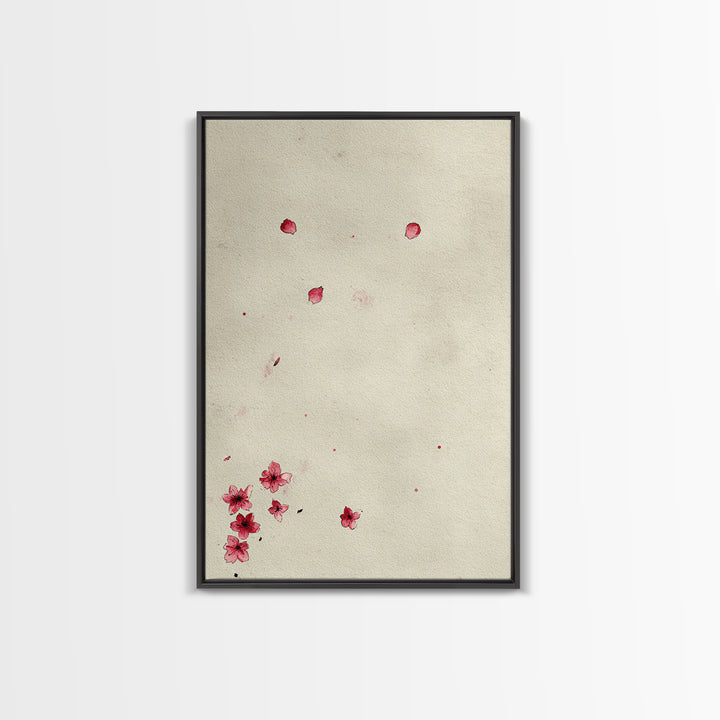 Minimalist Traditional Japanese Ink Painting Of Zen Buddhist Monks Meditating Wall Art Print Framed Canvas For Office
