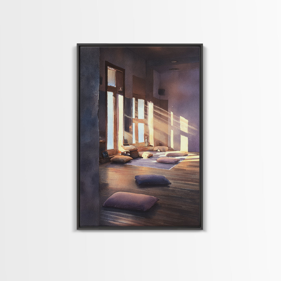 Decorative Abstract Mountain Art Painting With Textured Brushstrokes Framed Canvas Print Wall Art