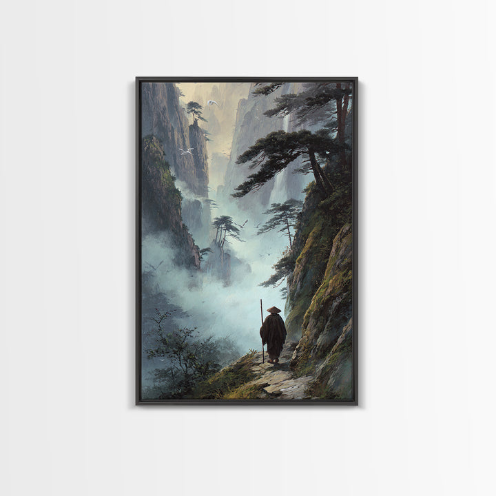 Zen Balance Stones With Water Reflection Minimalist Neutral Tone Painting Wall Art Canvas Print For Modern Decor