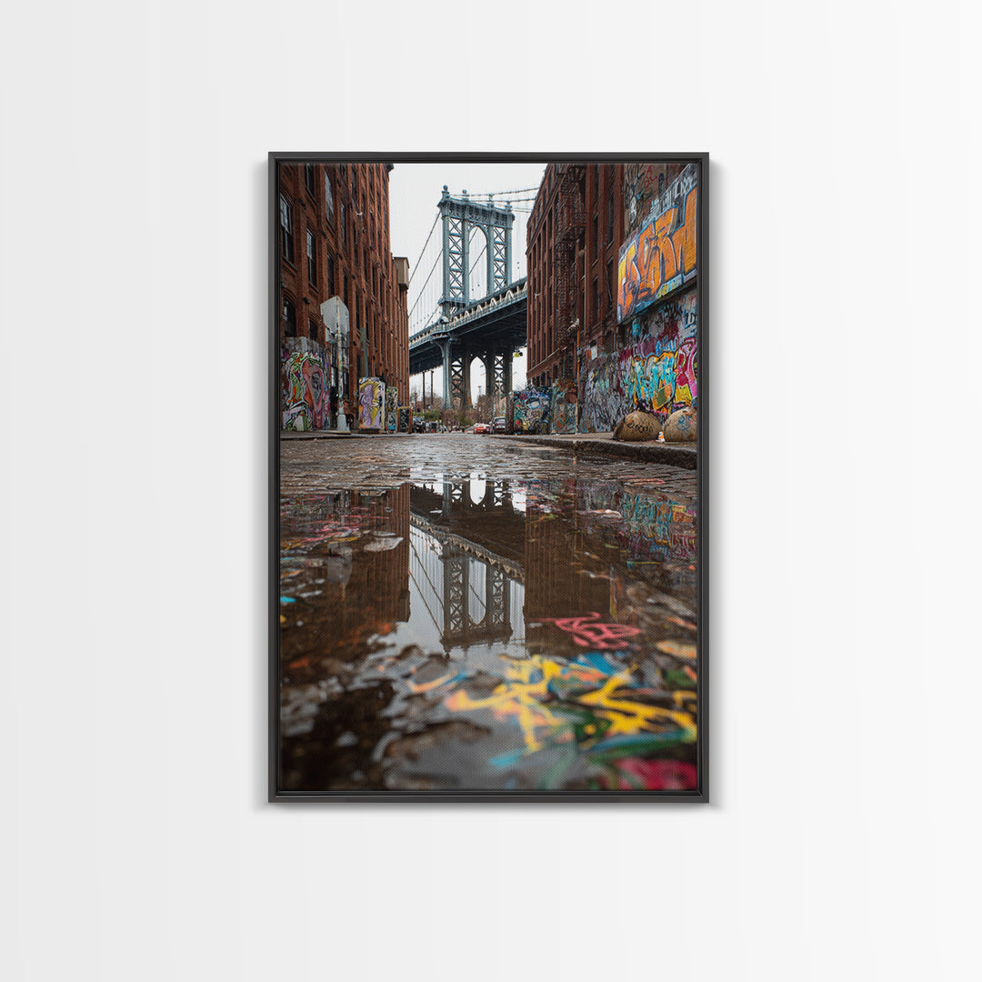 Mystical Night Scene Of Lanterns Illuminating Ancient Middle Eastern Street - Framed Canvas Print For Warm Wall Art And Ethnic Home Decor