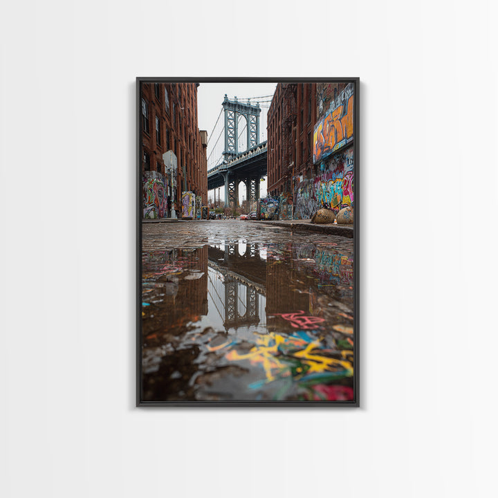 Mystical Night Scene Of Lanterns Illuminating Ancient Middle Eastern Street - Framed Canvas Print For Warm Wall Art And Ethnic Home Decor