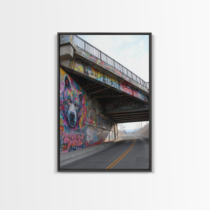 Vibrant Colorful Graffiti Bear Mural Street Art Wall Art Print Brightening Urban Spaces With Bold Modern Wall Decor