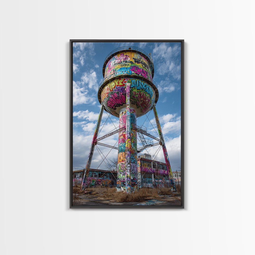 Vibrant Urban Graffiti Subway With Tiger Mural Photography Canvas Print Wall Art For Modern Home Or Urban Space Decor