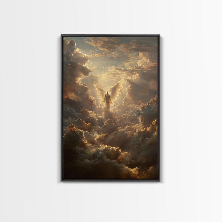Dark Moody Battle Field Landscape With Cross And Sun Rays Painting Oil Art Print Wall Art For Rustic Home Or Office Decor