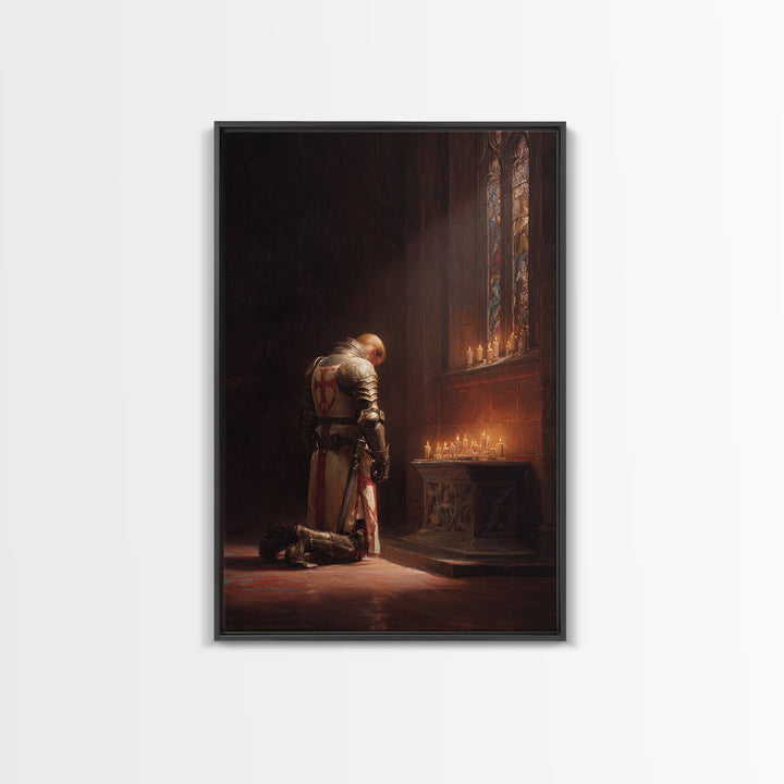 Epic Battle Scene Fantasy Warrior Angels And Knights Battle Framed Canvas Print Modern Wall Art For Office