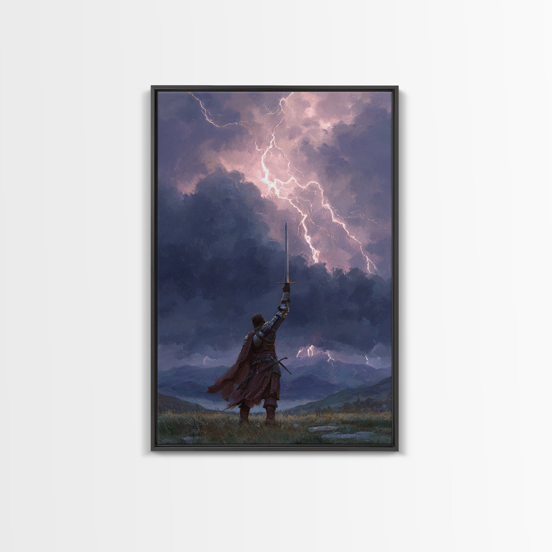 Contemplative Jesus Sitting With Lions In Cave Religious Wall Art Print | Spiritual Wall Decor Framed Canvas Print For Home