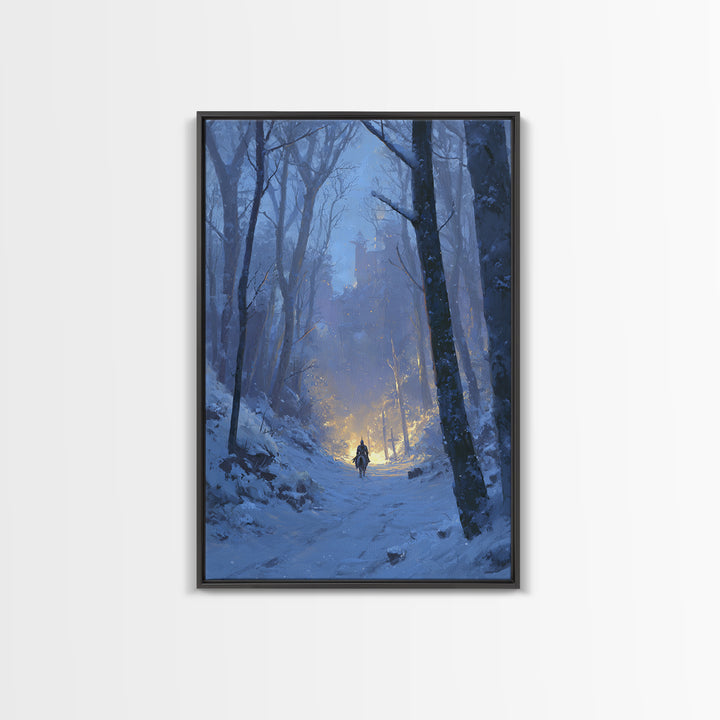 Warm Night Market Painting With Lanterns Digital Art Canvas Print For Cozy Boho Wall Decor And Atmospheric Interior Design