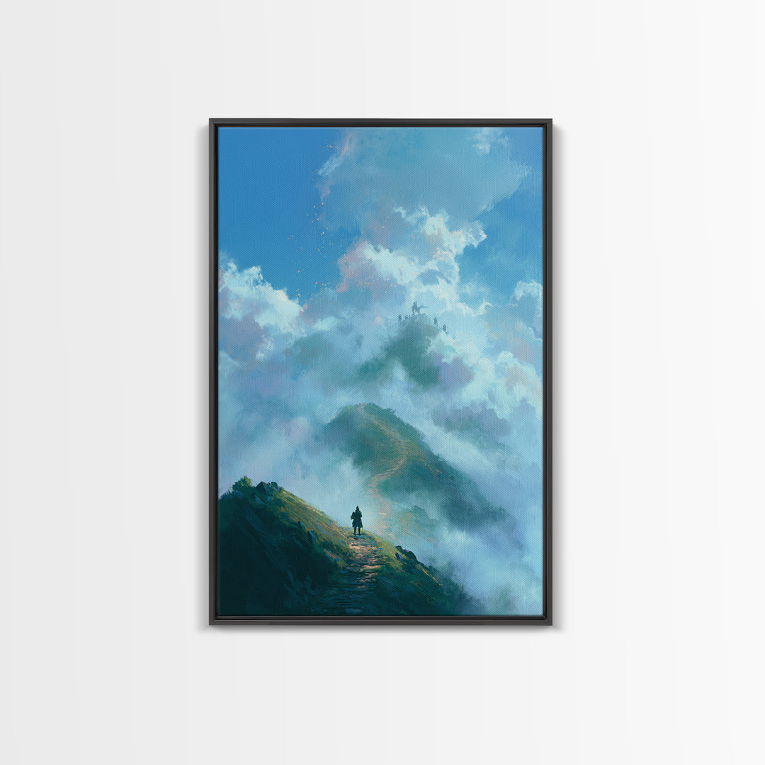 Stormy Lake Landscape Oil Painting Moody Nature Wall Art - Canvas Print For Rustic Living Room And Cabin Decor