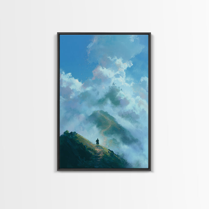 Stormy Lake Landscape Oil Painting Moody Nature Wall Art - Canvas Print For Rustic Living Room And Cabin Decor