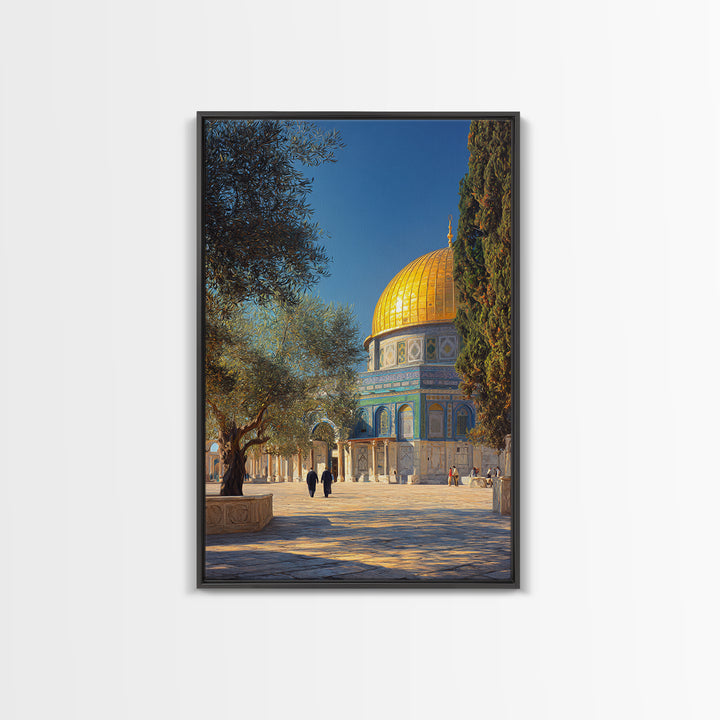 Historic Islamic Manuscript Studio Beautiful Framed Canvas Print Educational And Religious Wall Art