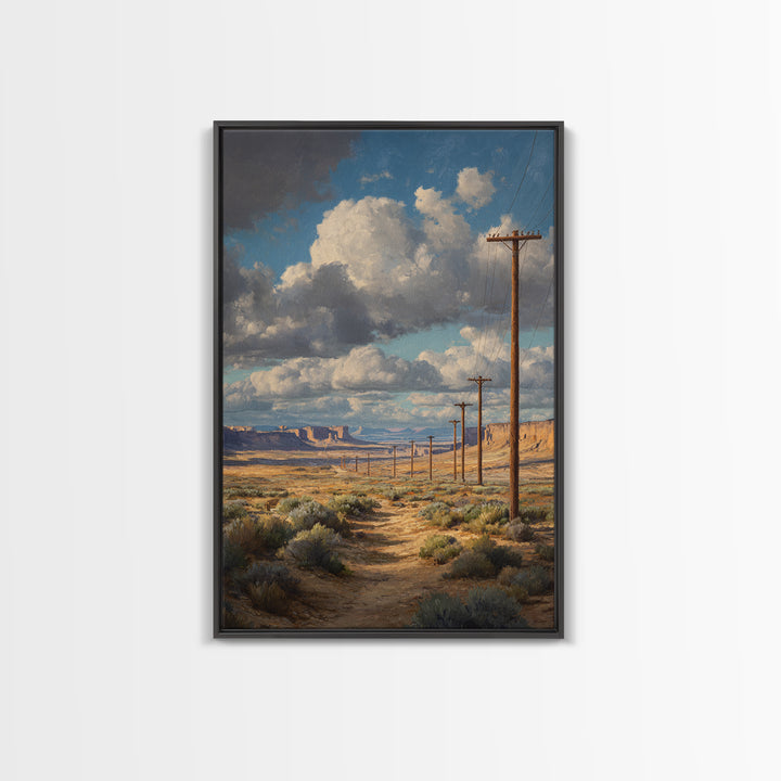 Serene Sunset Landscape Of Monument Valley With Red Rock Buttes And Blue Sky Framed Canvas Print Large Wall Art For Home