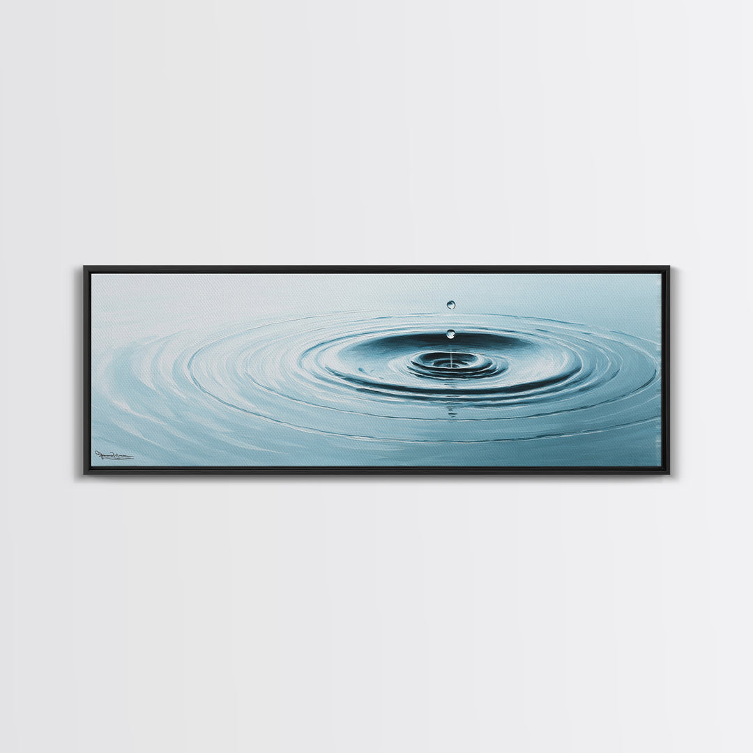 Zen Water Ripple Wall Art, Minimalist Blue Droplet Canvas Print, Calming Spa Decor, Meditation Room Art, Bathroom Wall Decor