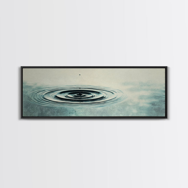 Minimal Water Ripple Wall Art, Zen Water Drop Canvas Print, Calming Bathroom Decor, Spa Office Neutral Art Print, Mindfulness Gift