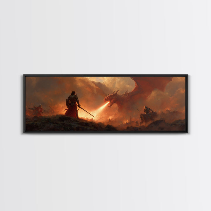 Angelic Canvas Print Featuring Holy Warrior With Sword And Radiant Wings Illuminated In Heavenly Light Spiritual Wall Art For Inspirational Home Decor