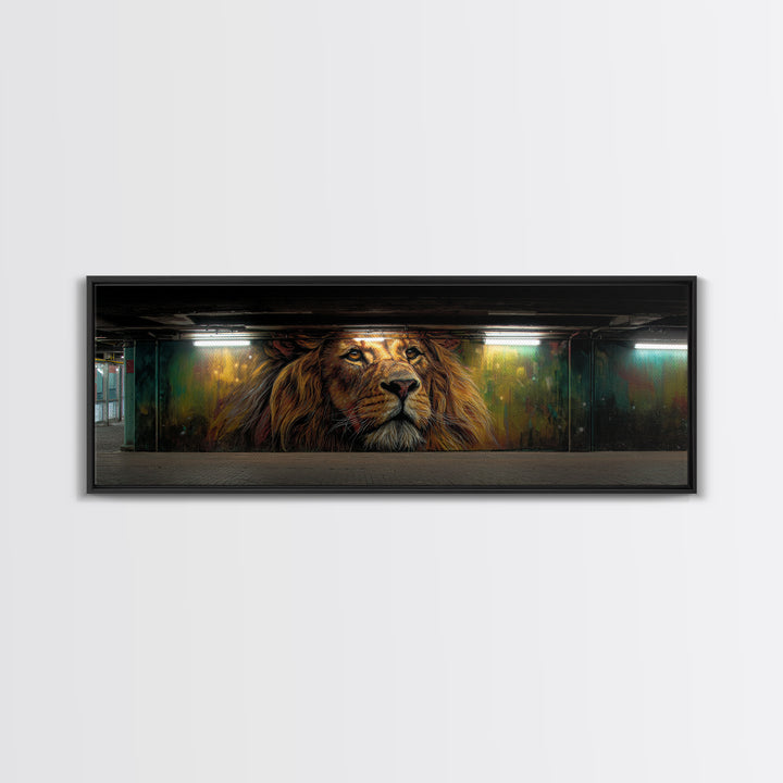 Majestic Lion Graffiti Mural Subway Art Wall Art Canvas Print Urban Street Decor For Home And Office