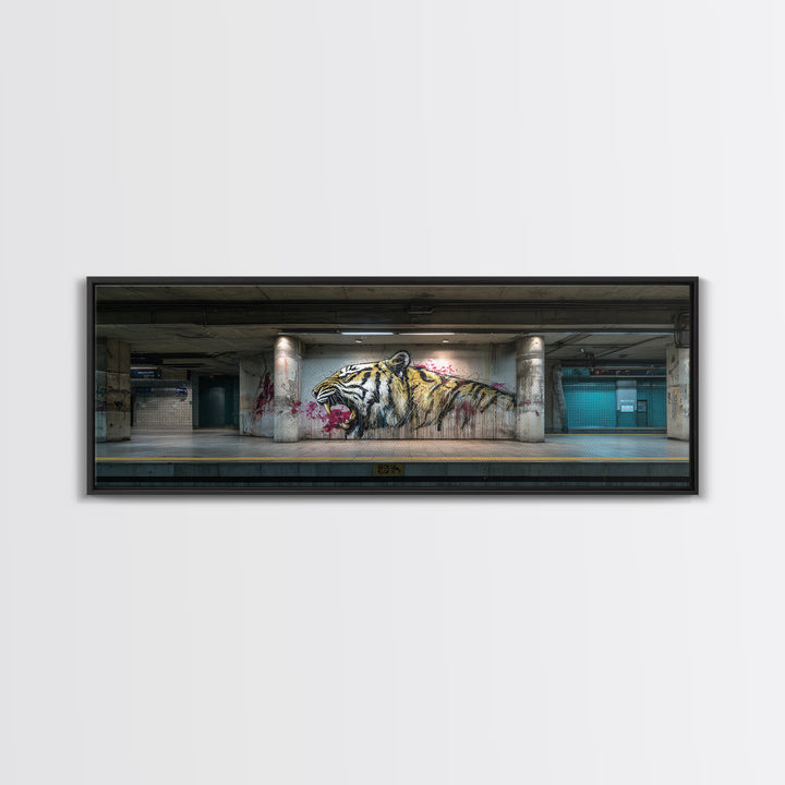 Street Art Tiger Graffiti Wall Mural Artwork With Urban Vibes Wall Art Framed Canvas Print For Modern Home Decor