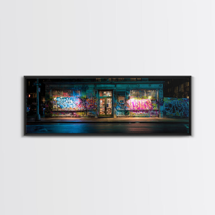 Urban Street Graffiti Art Photography Wall Decor Modern Wall Art Framed Canvas Print For Living Room