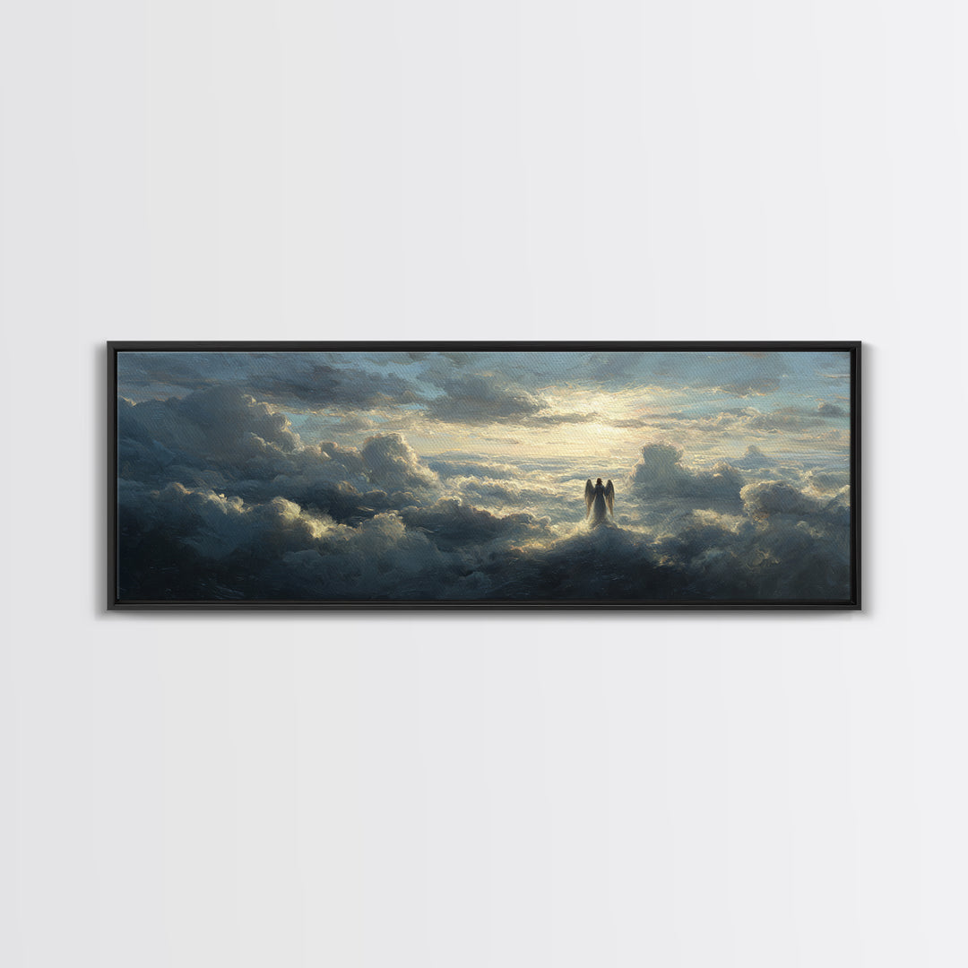 Medieval Knight In Fiery Battlefield Oil Painting Wall Art Large Framed Canvas Print For Home