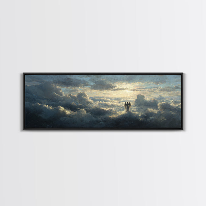 Medieval Knight In Fiery Battlefield Oil Painting Wall Art Large Framed Canvas Print For Home